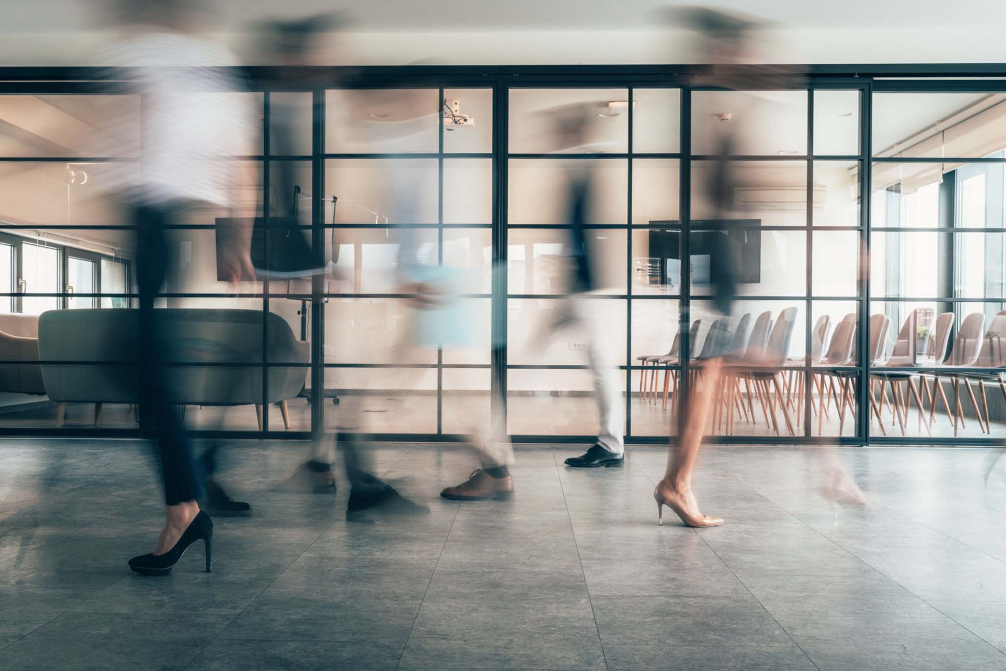 Abstract representation of speed and efficiency in a corporate setting